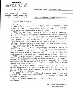 Lettera di Massimo Consoli al Direttore di un periodico