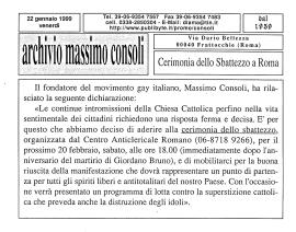 «Cerimonia dello Sbattezzo a Roma»