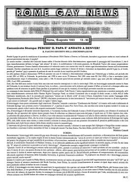 Comunicato Stampa del 12 agosto 1993: “Perché il papa è andato a Denver?”