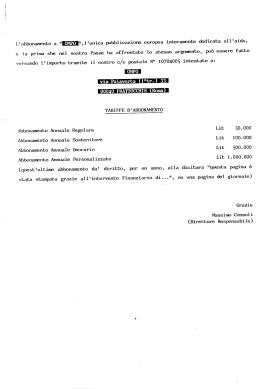 Tariffario abbonamento “Rome Gay News”