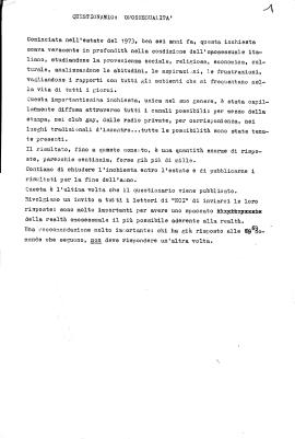 «Questionario: Omosessualità»