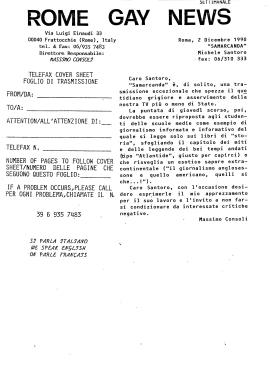 Lettera di Massimo Consoli a Michele Santoro